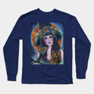 Esme Halloween witch by Renee Lavoie Long Sleeve T-Shirt